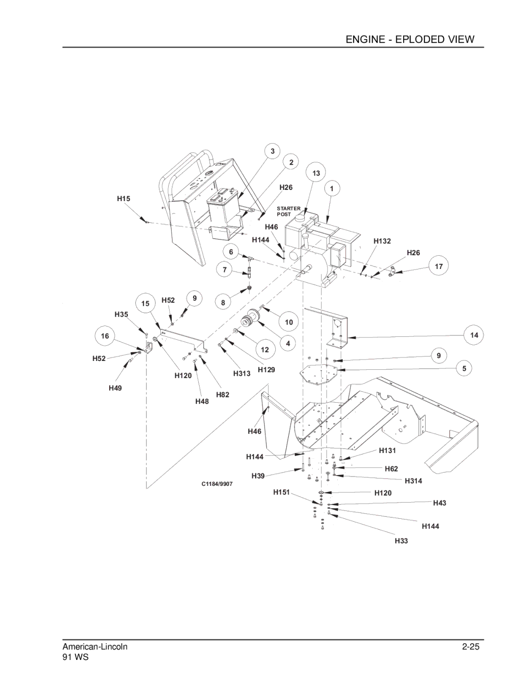 Nilfisk-ALTO 91WS manual Engine Exploded View 