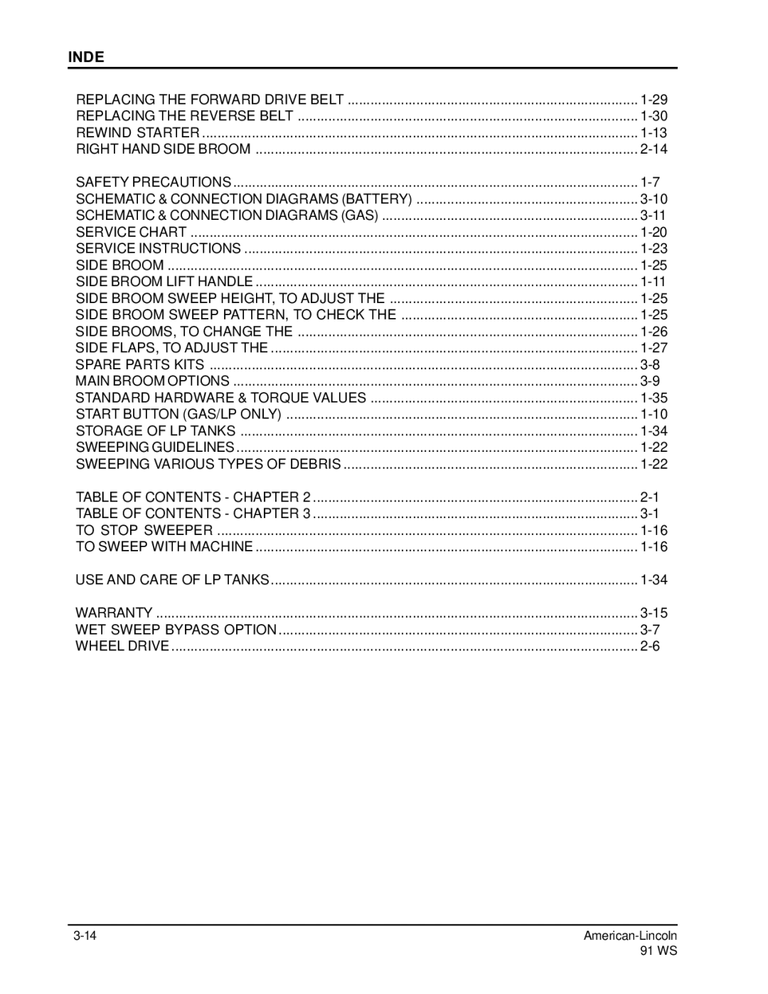 Nilfisk-ALTO 91WS manual Index 