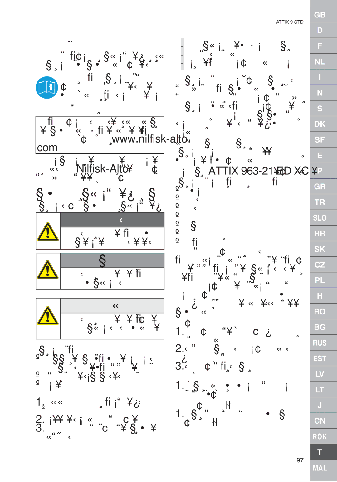 Nilfisk-ALTO ATTIX 961-01 quick start §‡μÕπ, ‡¡ËÕ‡‘¥øÕß À√Õ ¡’¢Õß‡À≈«‰À≈ÕÕ¡ 