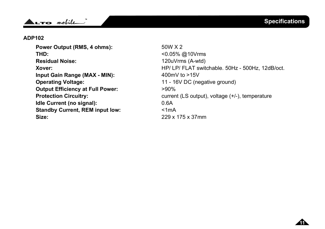 Nilfisk-ALTO ADP152, ADP102 user manual Specifications, Thd 