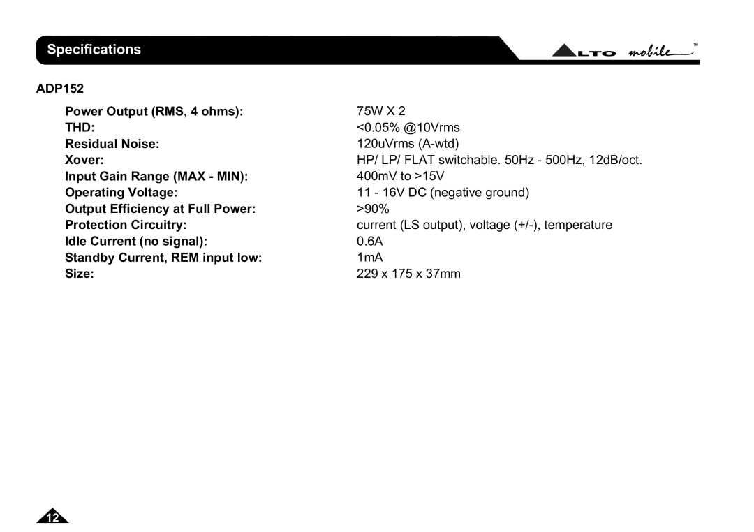 Nilfisk-ALTO ADP102 user manual ADP152 