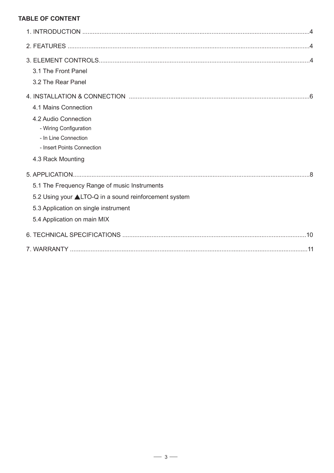 Nilfisk-ALTO ALTO Q user manual Table of Content, Installation & Connection 