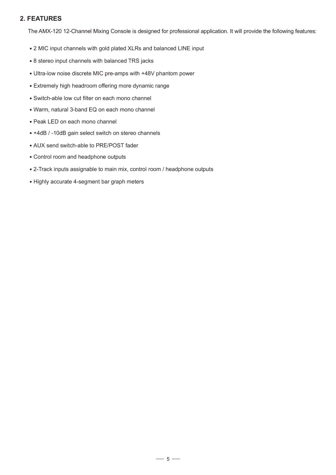 Nilfisk-ALTO AMX-120 user manual Features 