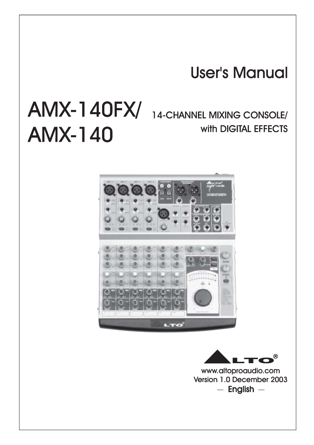 Nilfisk-ALTO user manual AMX-140FX/ AMX-140, CHANNELMIXING CONSOLE with DIGITAL EFFECTS, English 
