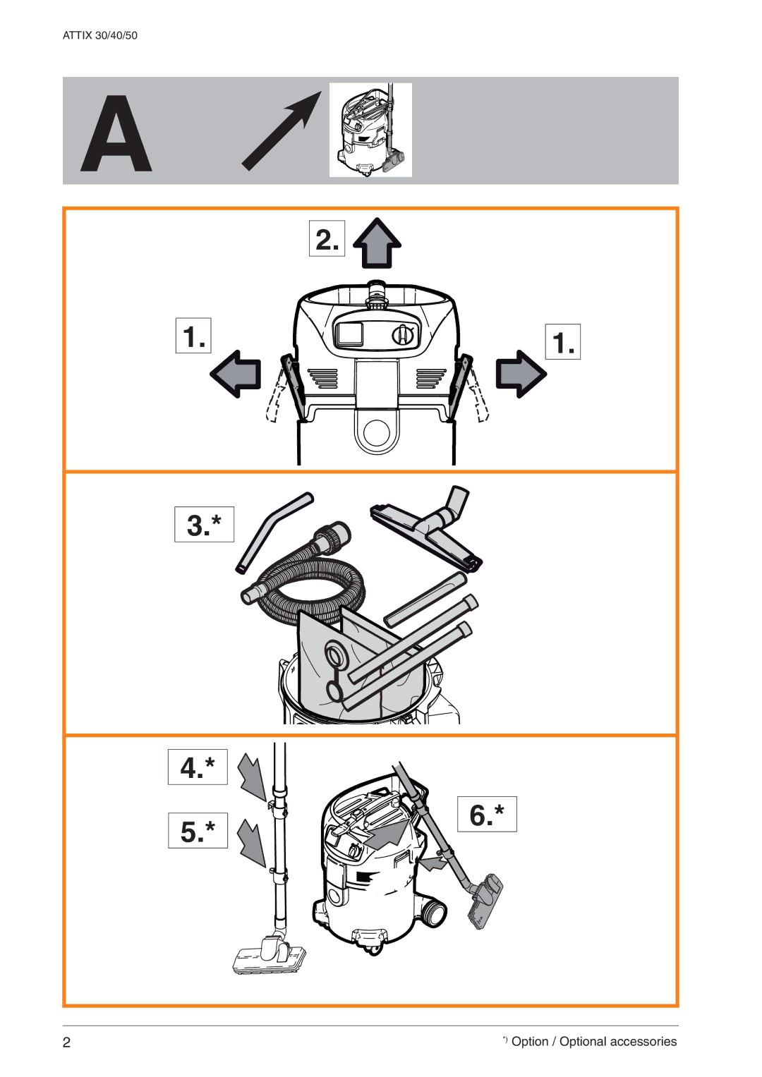 Nilfisk-ALTO ATTIX 50-21 PC EC, ATTIX 30 / PC / XC quick start Option / Optional accessories 