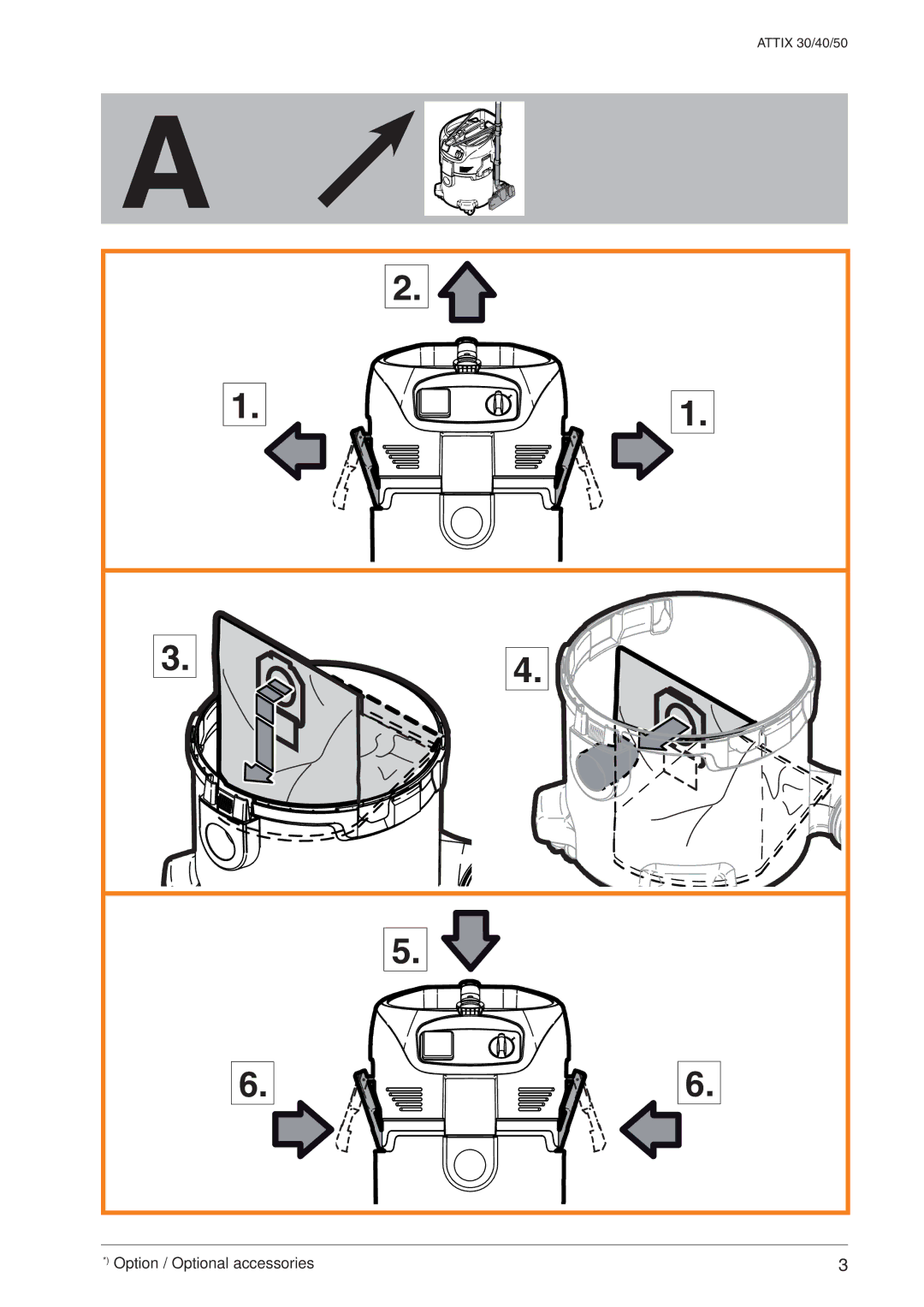 Nilfisk-ALTO ATTIX 30 / PC / XC, ATTIX 50-21 PC EC quick start Option / Optional accessories 