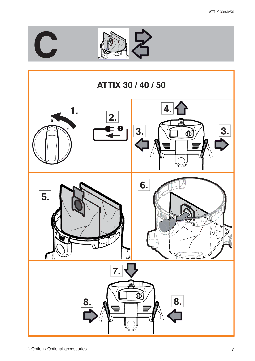 Nilfisk-ALTO ATTIX 30 / PC / XC, ATTIX 50-21 PC EC quick start Attix 30 / 40 