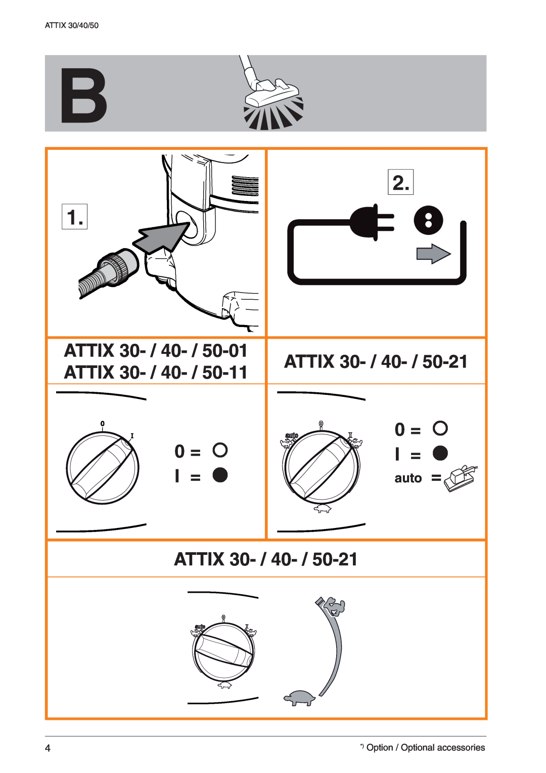 Nilfisk-ALTO ATTIX 50-21 PC EC ATTIX 30- / 40, 0 = , Attix, auto, Option / Optional accessories, ATTIX 30/40/50 