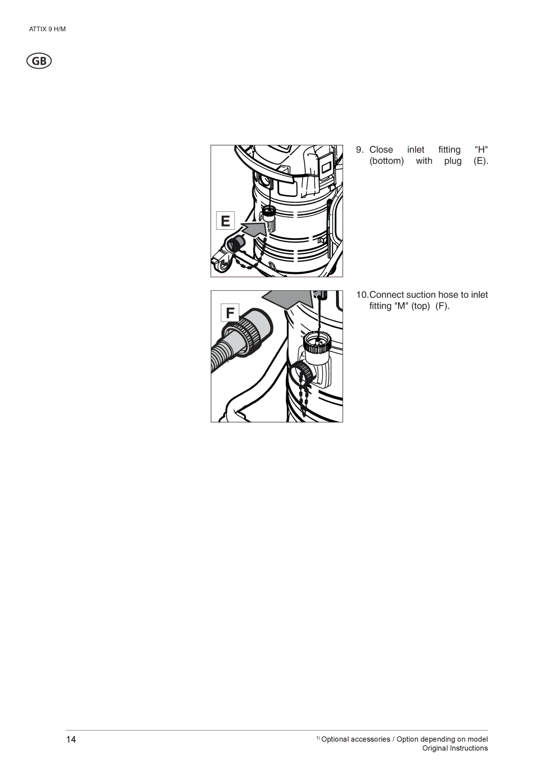 Nilfisk-ALTO ATTIX 965-0H/M SD XC, ATTIX 965-2H/M SD XC manual Optional accessories / Option depending on model 