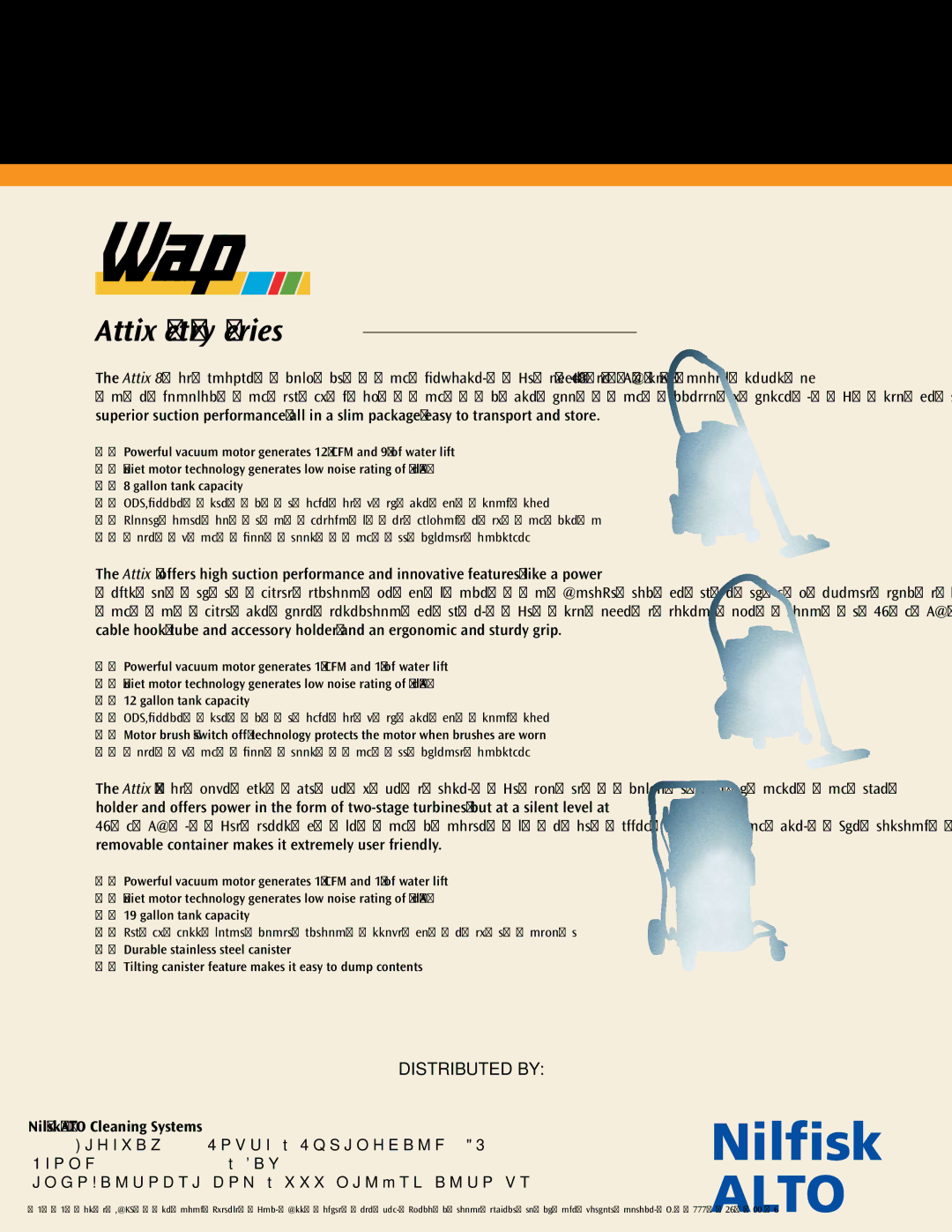 Nilfisk-ALTO Attix Series manual Attix Wet/Dry Series 