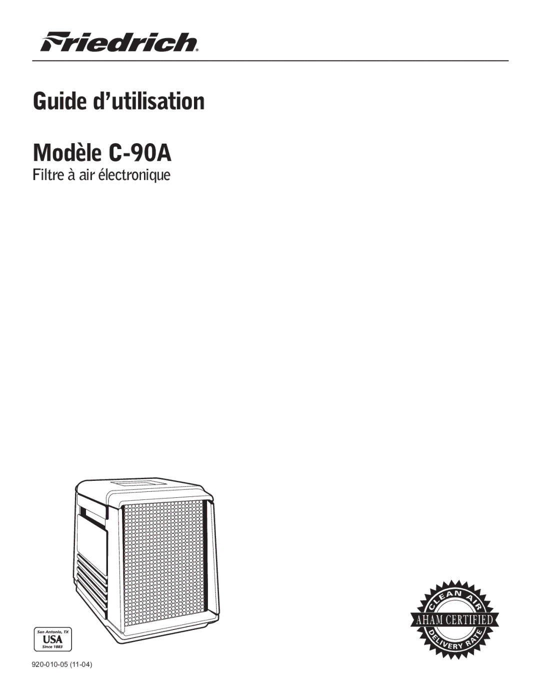 Nilfisk-ALTO manual Guide d’utilisation Modèle C-90A, Filtre à air électronique 