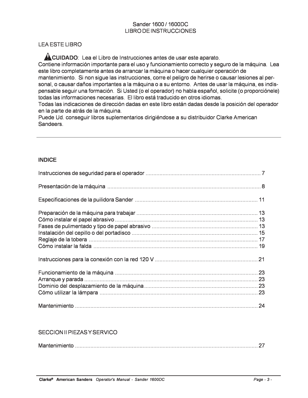 Nilfisk-ALTO C.A.V. 15 manual Indice 