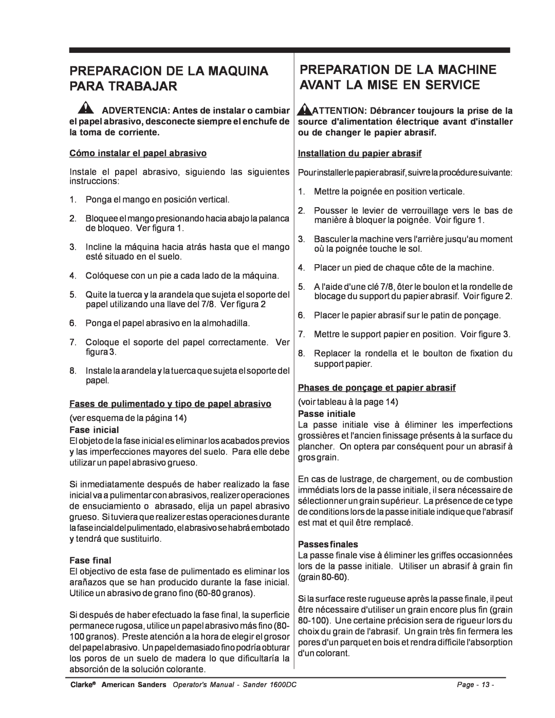 Nilfisk-ALTO C.A.V. 15 manual Preparacion De La Maquina Para Trabajar 