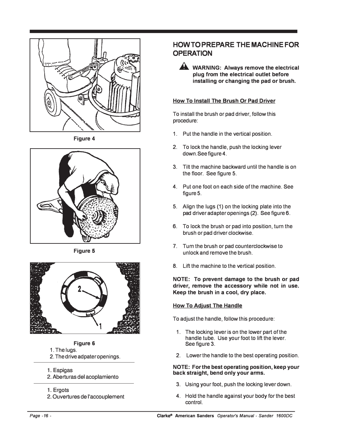 Nilfisk-ALTO C.A.V. 15 manual Howtoprepare Themachinefor Operation, Figure Figure Figure, Ouvertures de laccouplement 