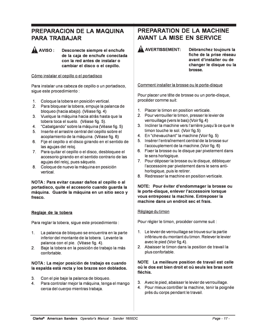 Nilfisk-ALTO C.A.V. 15 manual Preparacion De La Maquina Para Trabajar, Reglaje de la tobera 