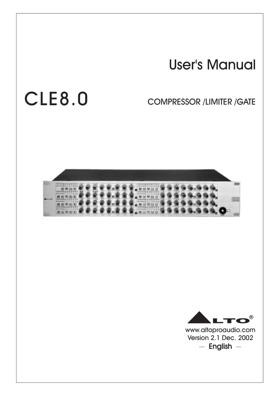 Nilfisk-ALTO CLE8.0 user manual 