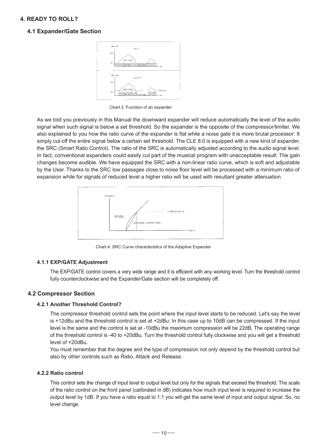 Nilfisk-ALTO CLE8.0 user manual Expander/Gate Section, 1 EXP/GATE Adjustment, Another Threshold Control? 