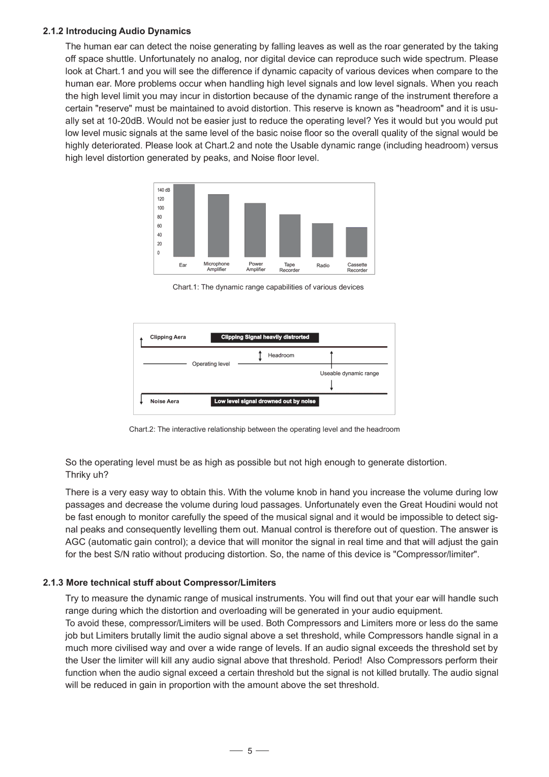 Nilfisk-ALTO CLE8.0 user manual Introducing Audio Dynamics, More technical stuff about Compressor/Limiters 