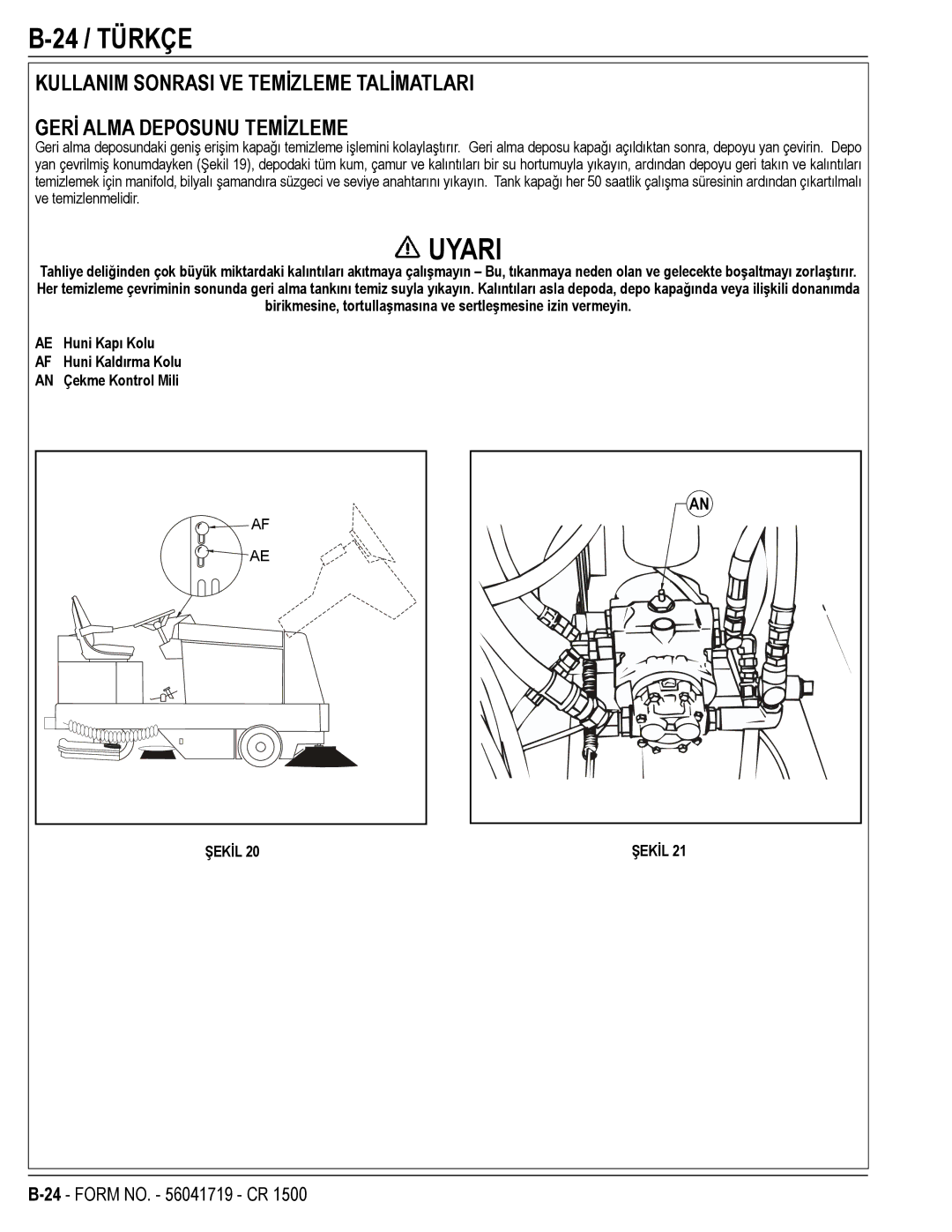 Nilfisk-ALTO CR 1500 manual 24 / Türkçe 