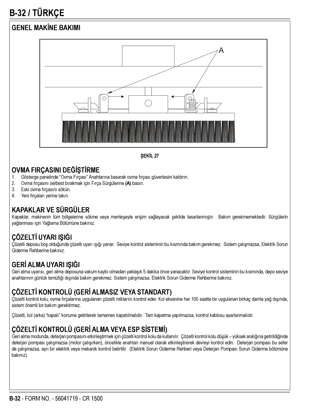 Nilfisk-ALTO CR 1500 manual 32 / Türkçe 