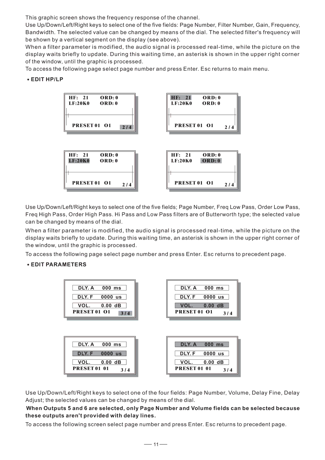 Nilfisk-ALTO DIGITAL X OVER user manual Edit HP/LP 