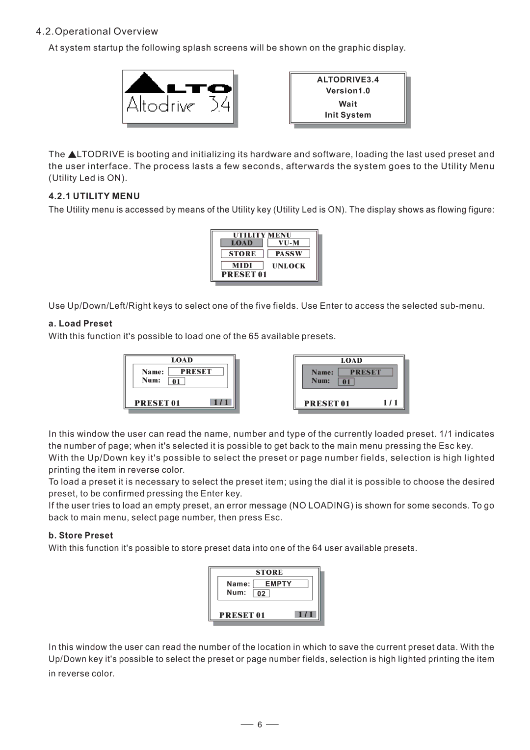 Nilfisk-ALTO DIGITAL X OVER user manual Load Preset, Store Preset 