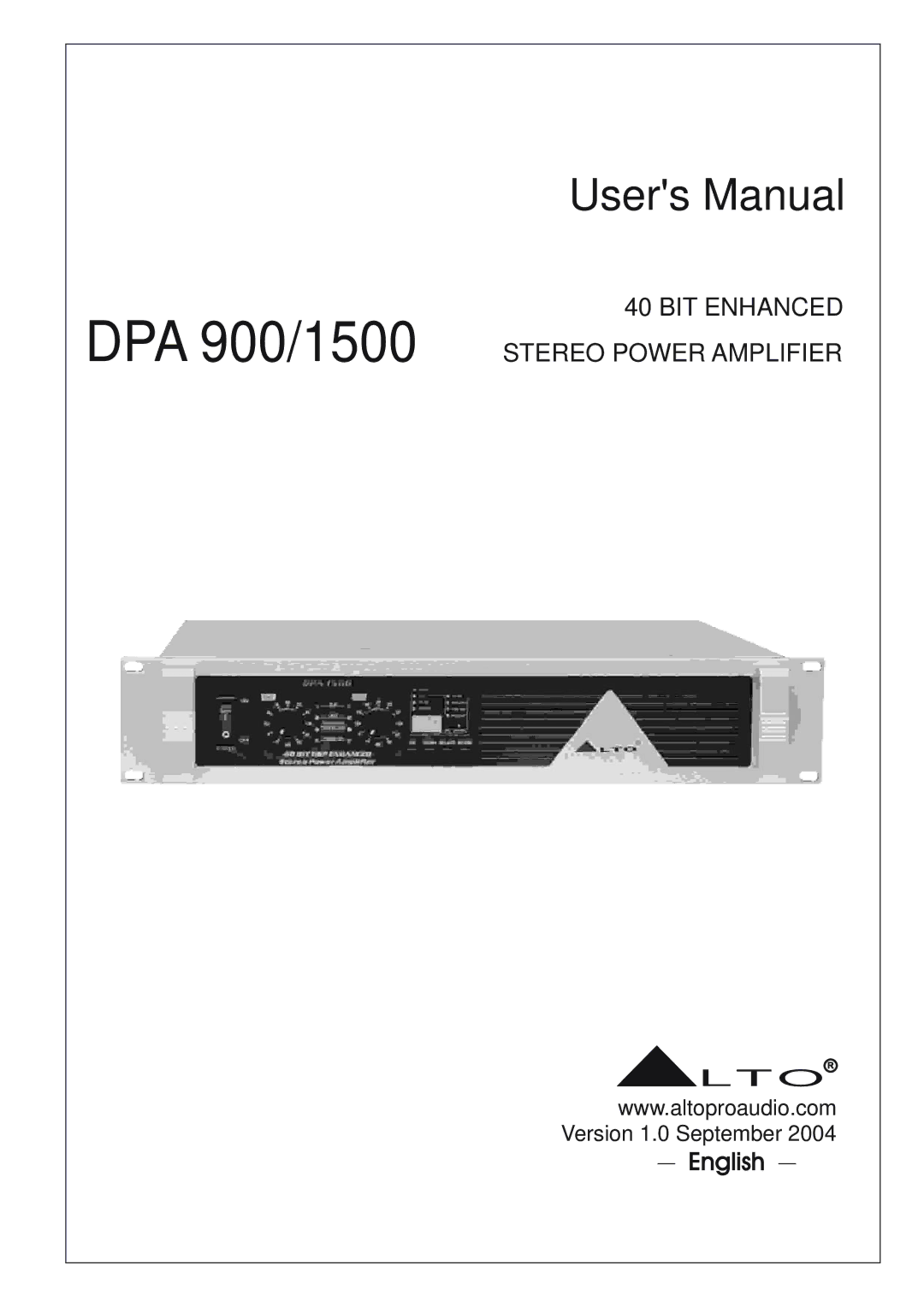 Nilfisk-ALTO DPA900/1500 user manual DPA 900/1500 