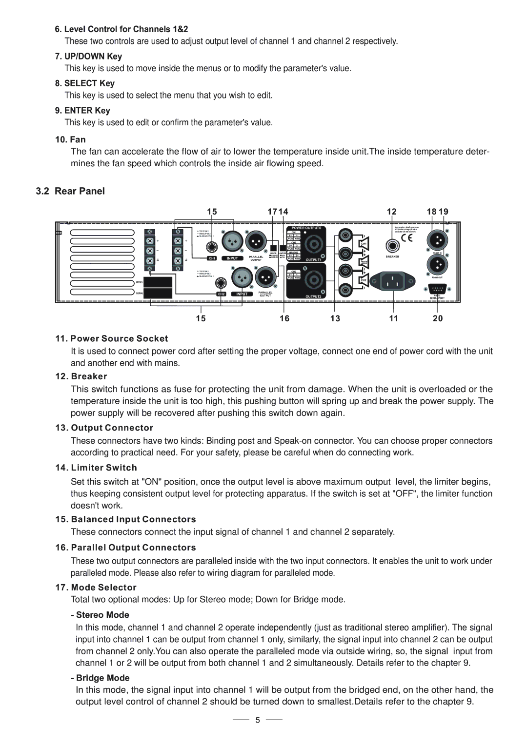 Nilfisk-ALTO DPA900/1500 user manual Rear Panel 