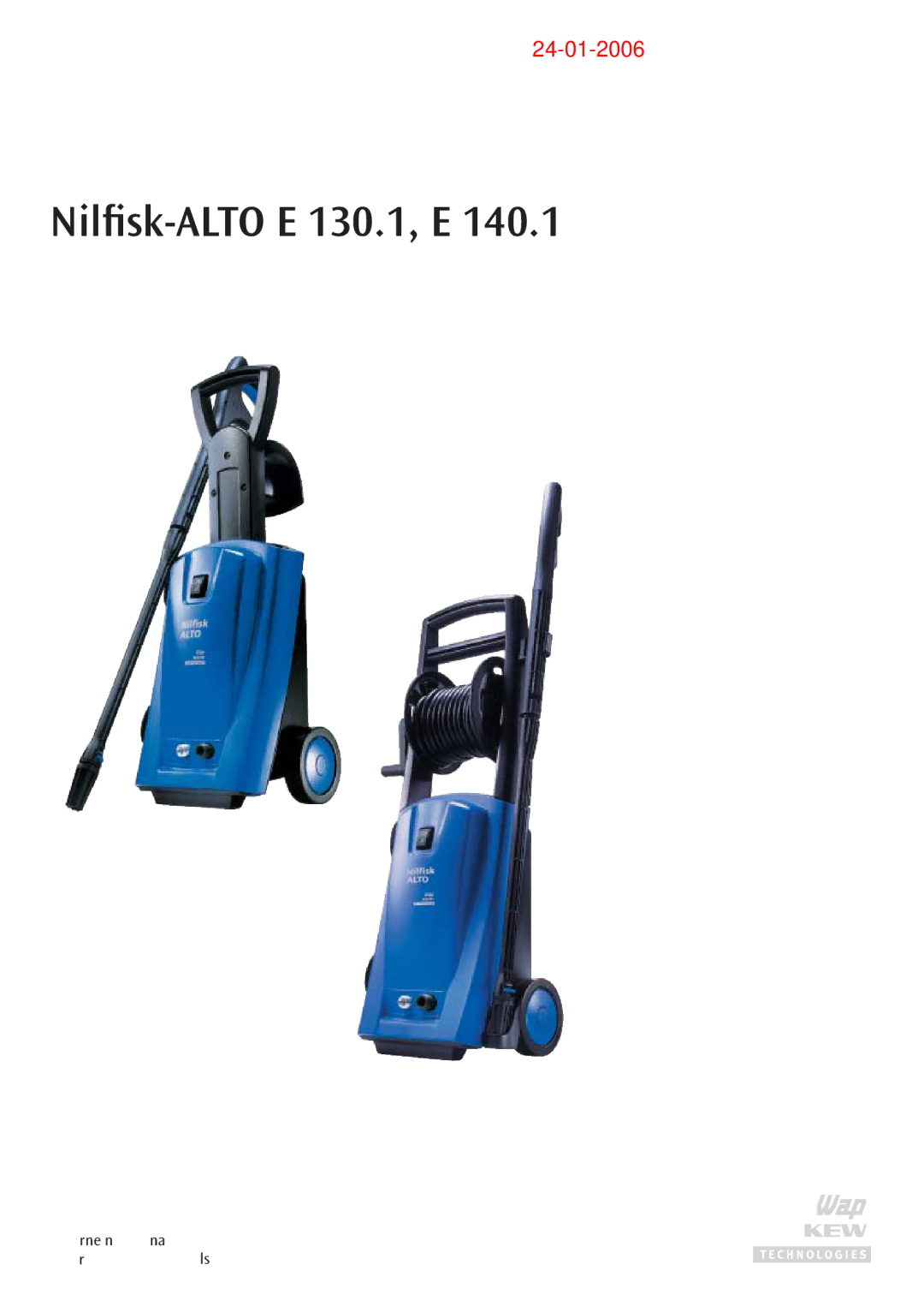 Nilfisk-ALTO E 140.1, E 130.1 user manual 