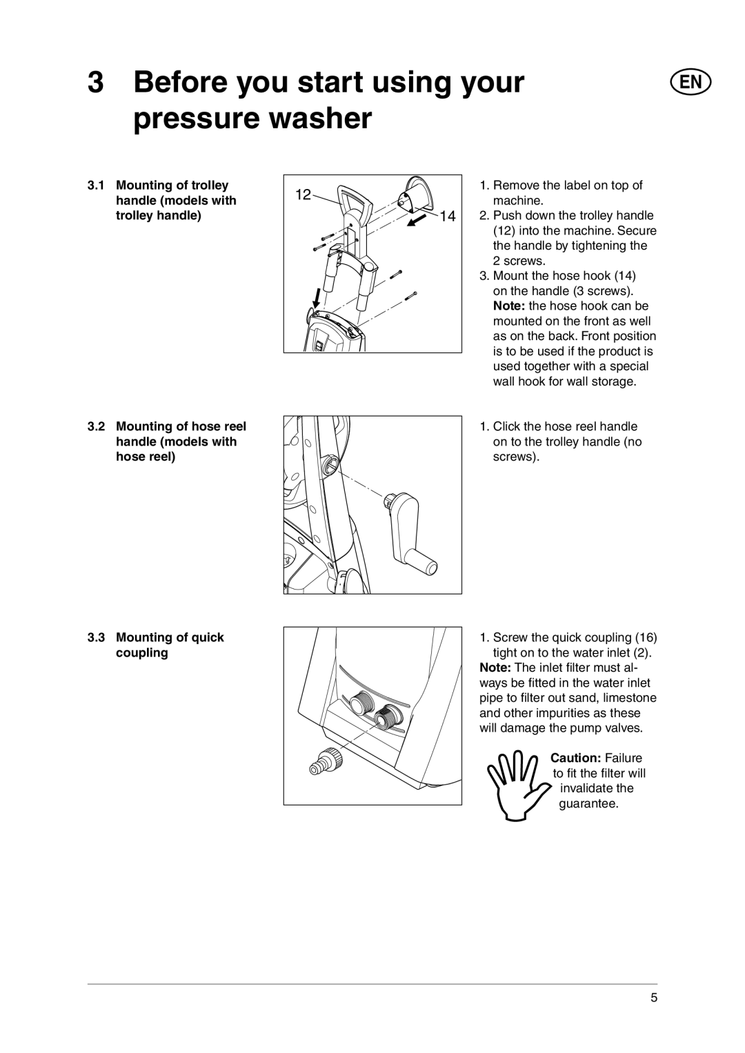 Nilfisk-ALTO E 130.1, E 140.1 user manual Before you start using your pressure washer 