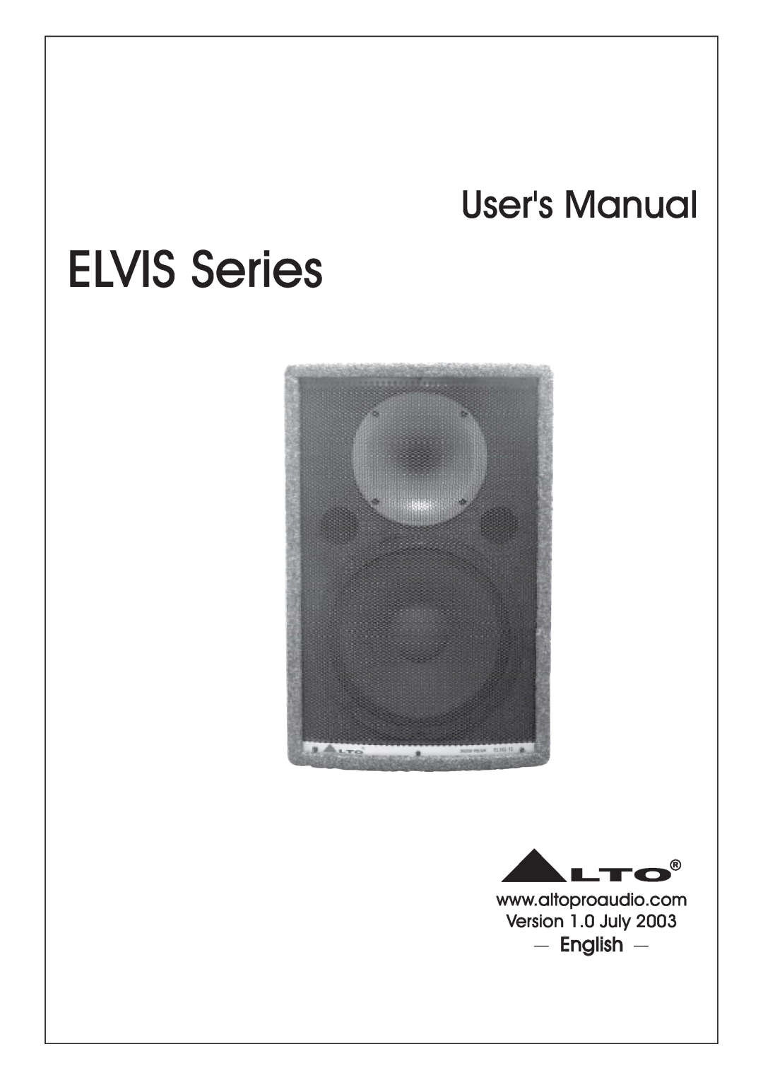 Nilfisk-ALTO Elvis Series user manual ELVIS Series, English 