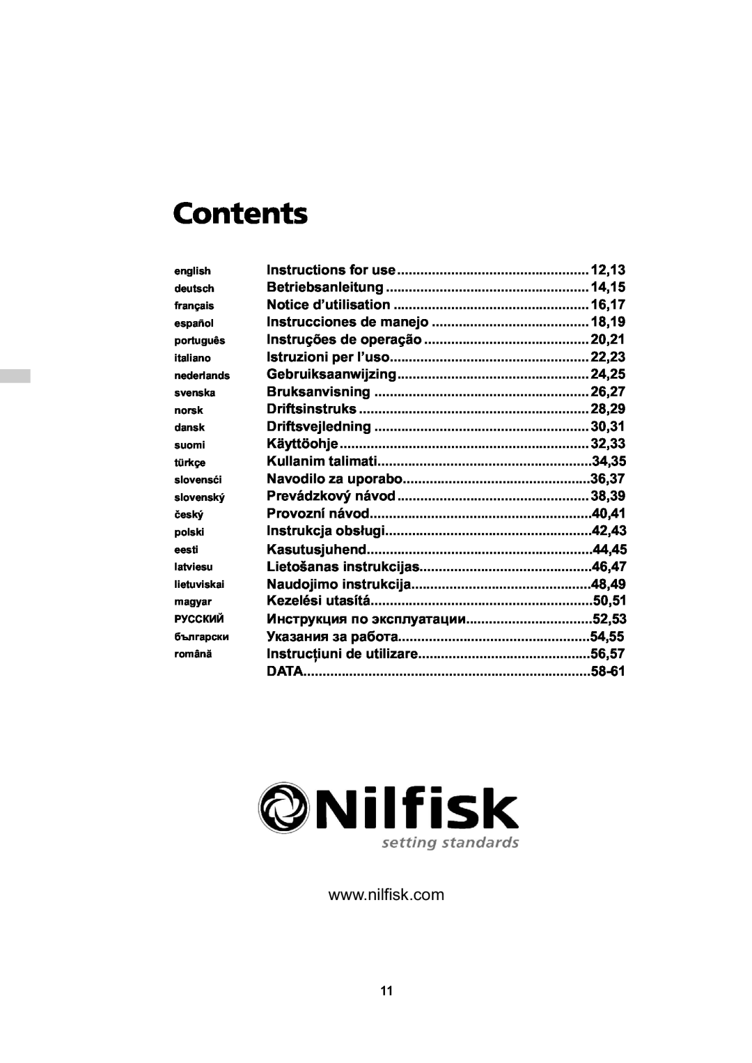 Nilfisk-ALTO GD 5 Back, GD 10 Back manual Contents 