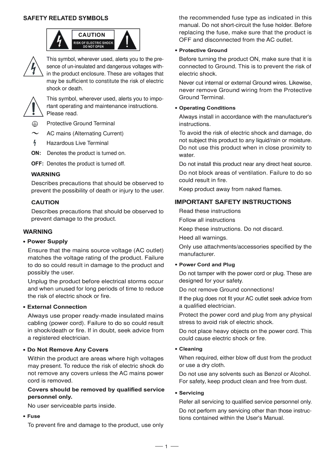 Nilfisk-ALTO MAC 2.2, MAC 2.3, MAC 2.4 user manual Safety Related Symbols, Important Safety Instructions, Power Supply 