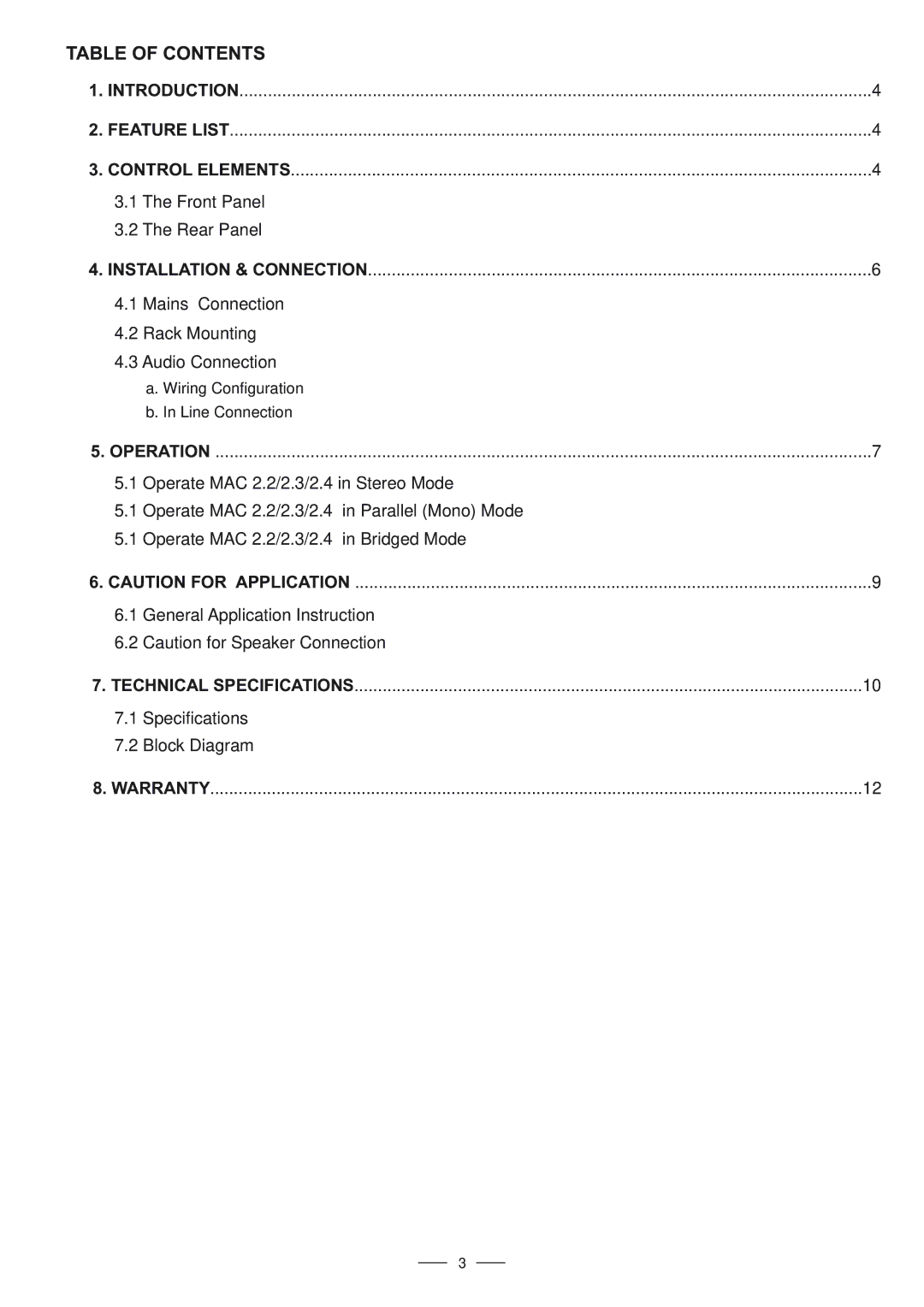 Nilfisk-ALTO MAC 2.2, MAC 2.3, MAC 2.4 user manual Table of Contents 