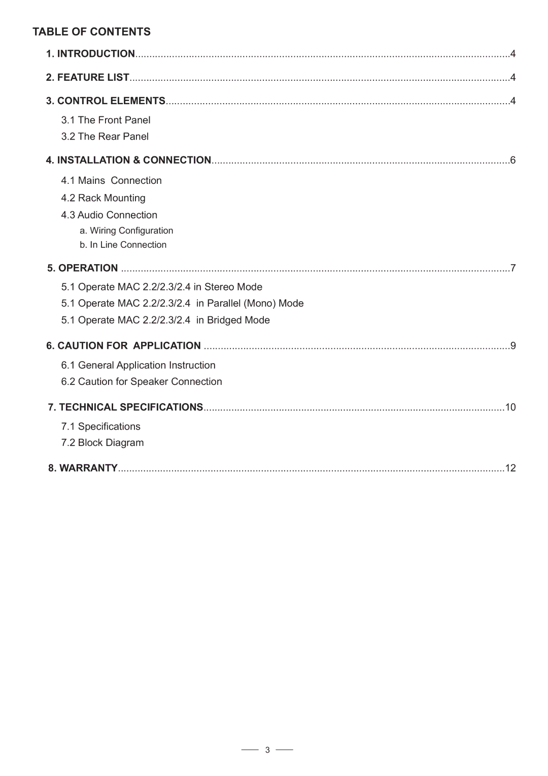 Nilfisk-ALTO MAC 2.4, MAC 2.3 user manual Table of Contents 