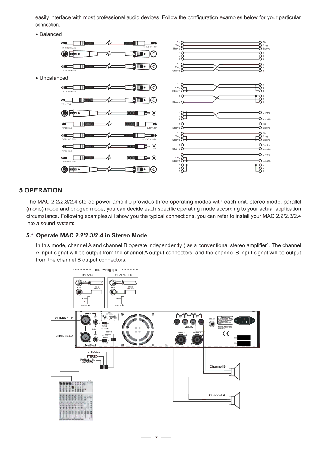 Nilfisk-ALTO MAC 2.4, MAC 2.3 user manual Operation, Operate MAC 2.2/2.3/2.4 in Stereo Mode 