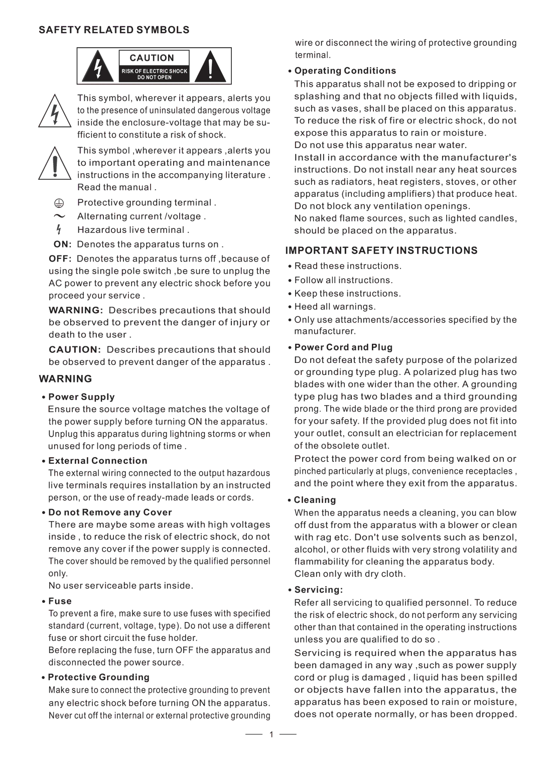 Nilfisk-ALTO MACRO 1400, MACRO 2400, MACRO 830 user manual Safety Related Symbols, Important Safety Instructions 