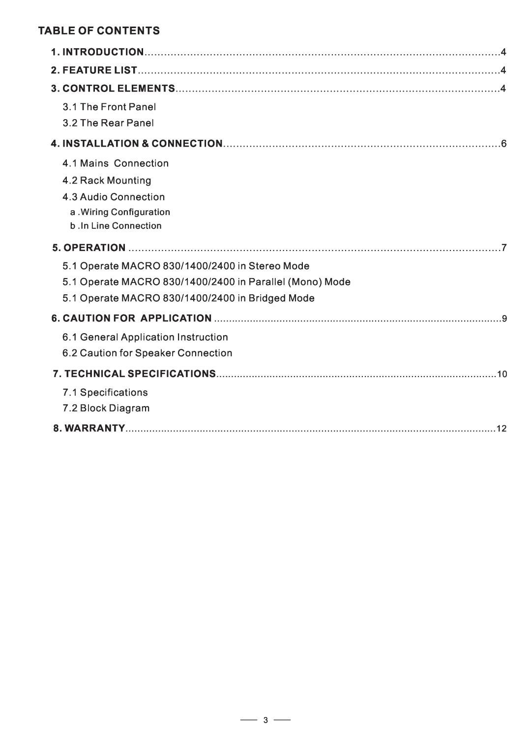 Nilfisk-ALTO MACRO 830, MACRO 2400, MACRO 1400 user manual Table Of Contents 