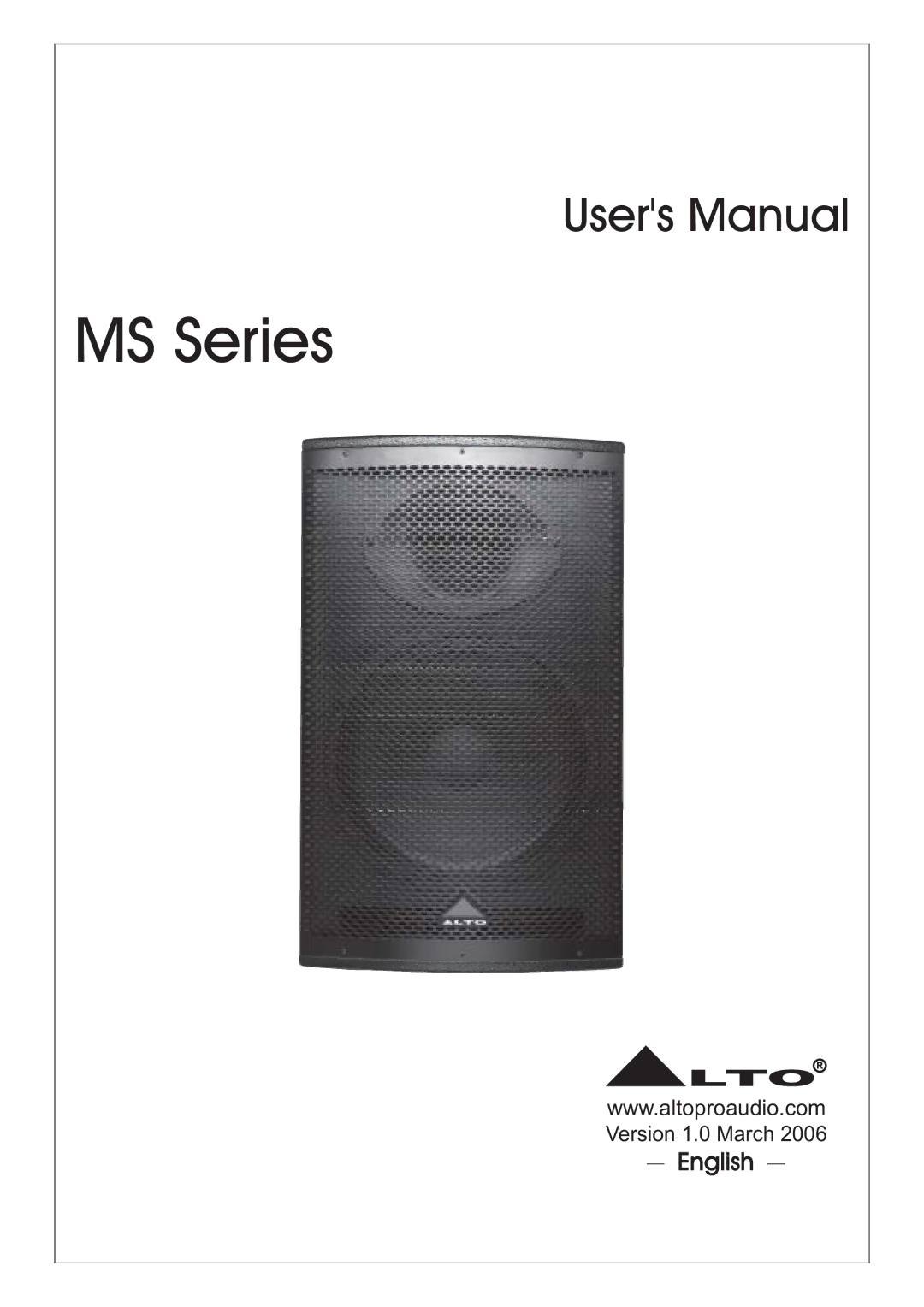 Nilfisk-ALTO MS Series user manual 