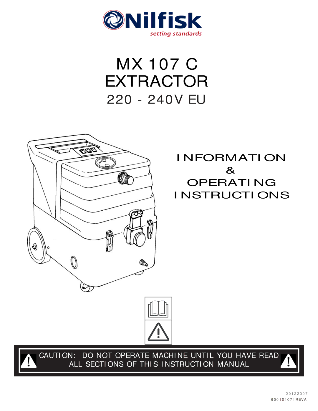 Nilfisk-ALTO MX 107 C operating instructions Extractor 