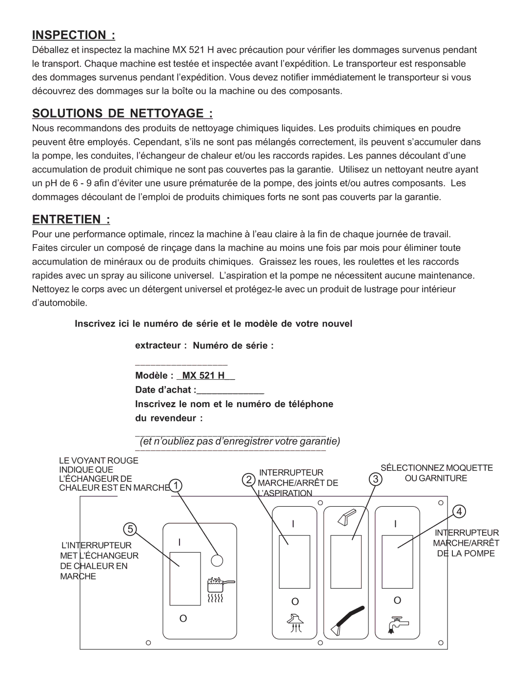 Nilfisk-ALTO MX 521 H manual Inspection 