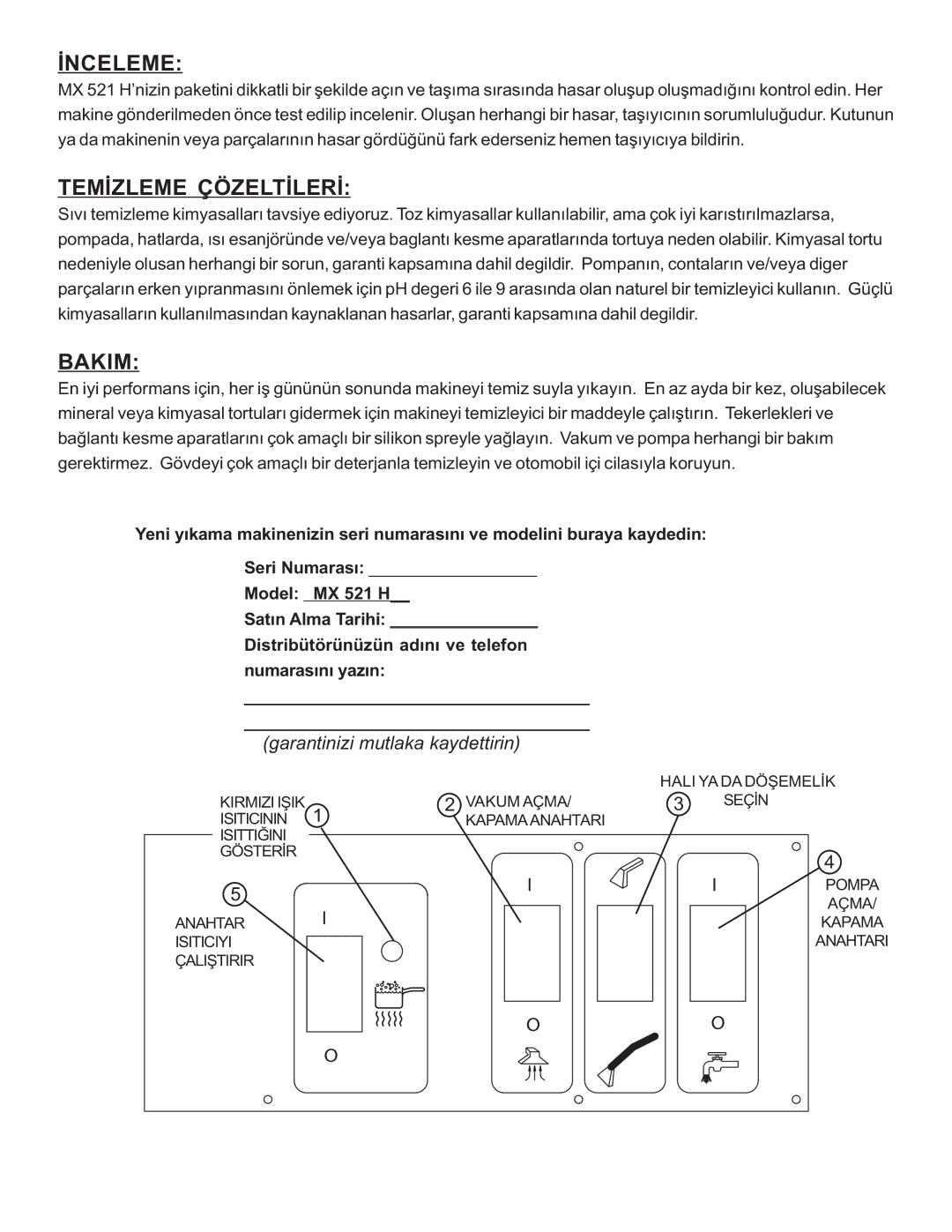 Nilfisk-ALTO MX 521 H manual Ýnceleme 