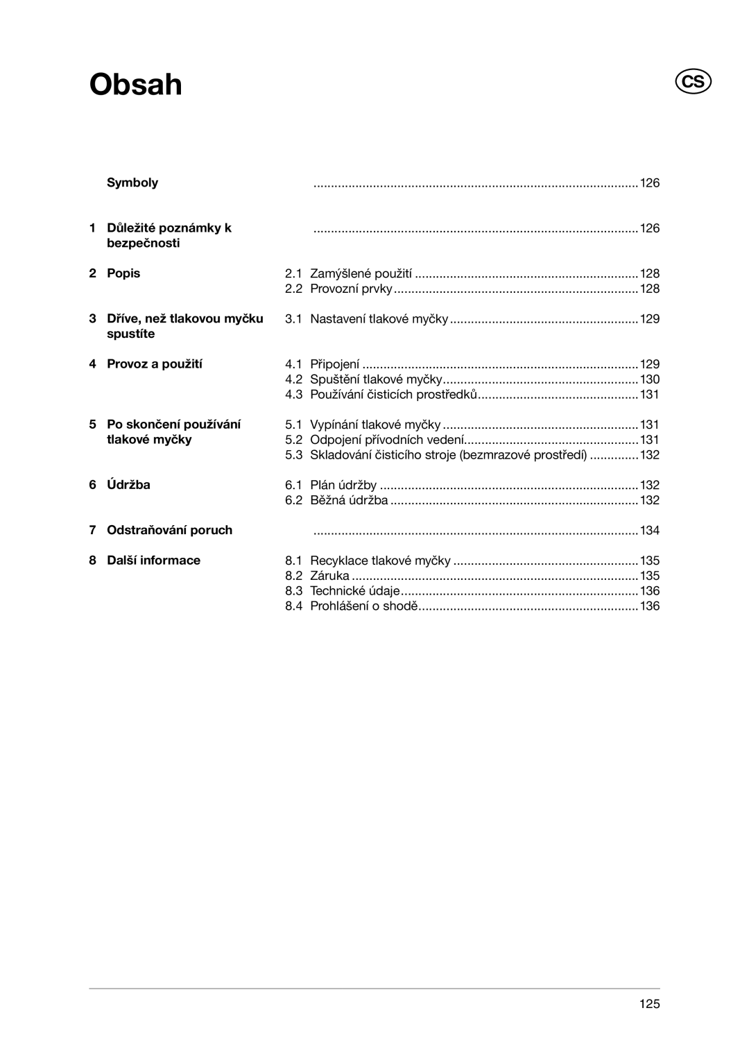 Nilfisk-ALTO POSEIDON 5-47, POSEIDON 3-36, POSEIDON 2-31 user manual Obsah 