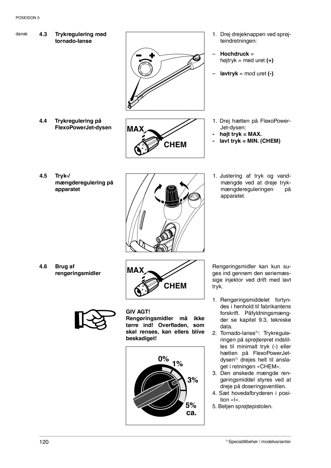 Nilfisk-ALTO POSEIDON 5 manual  4RYK, NGDEREGULERING PÌU Apparatet,  Ca, Nn OCHDRUCKK 