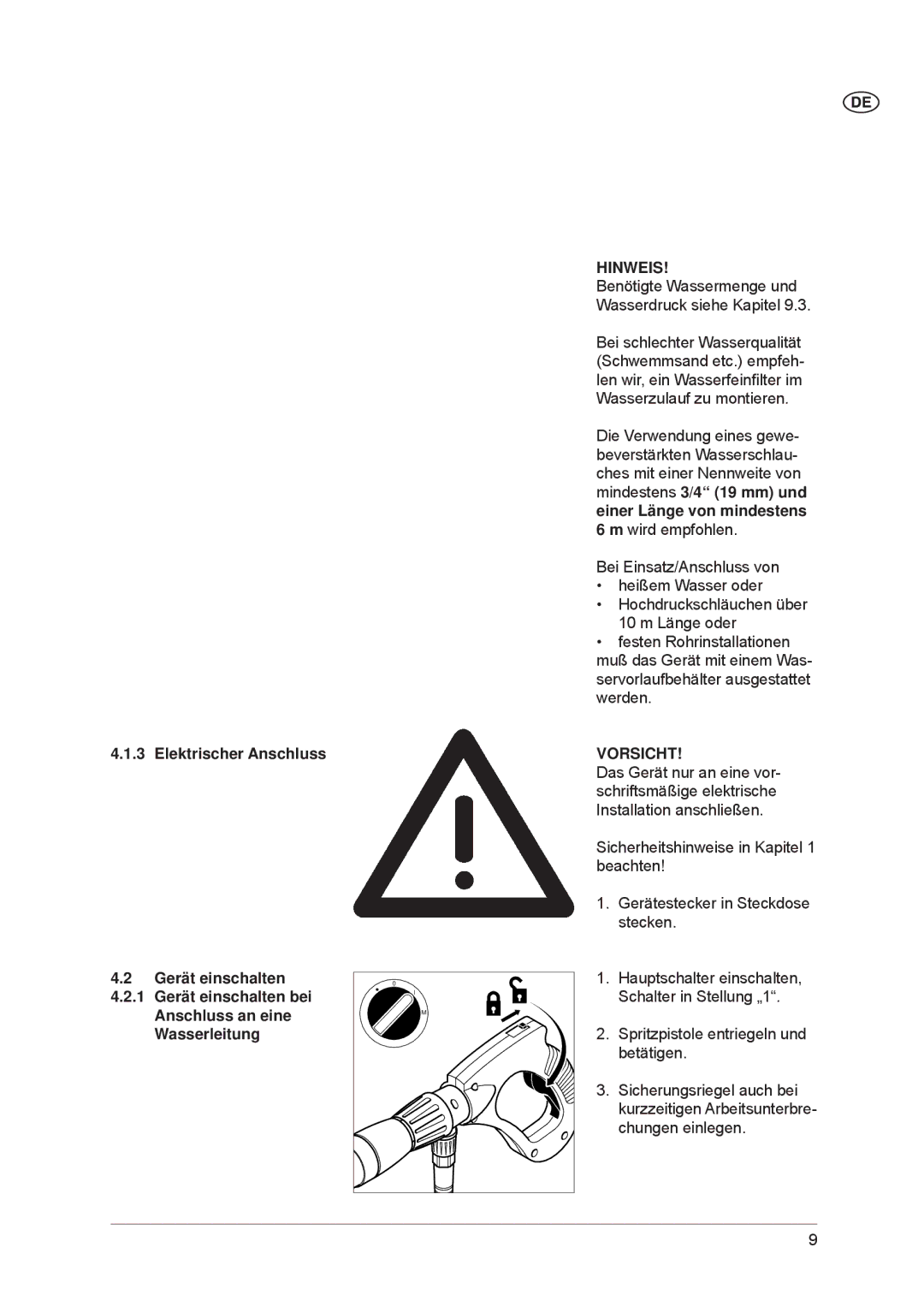 Nilfisk-ALTO POSEIDON 7-66, POSEIDON 7-52 manual Elektrischer Anschluss 