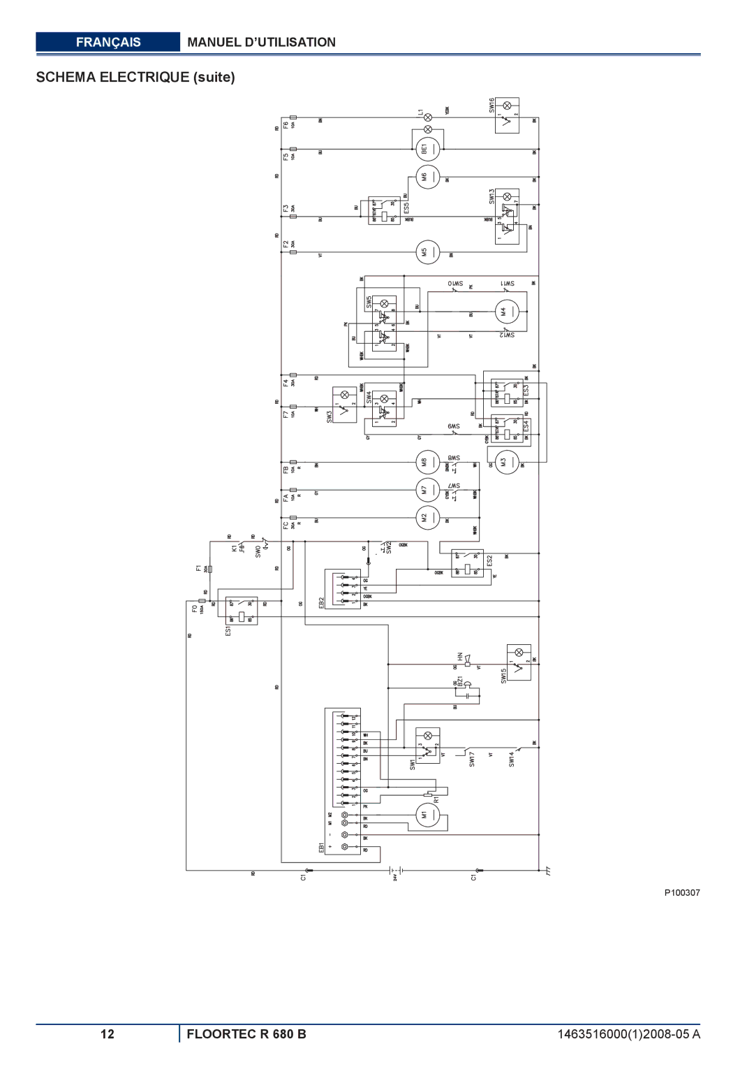 Nilfisk-ALTO R 680 B manuel dutilisation Schema Electrique suite 