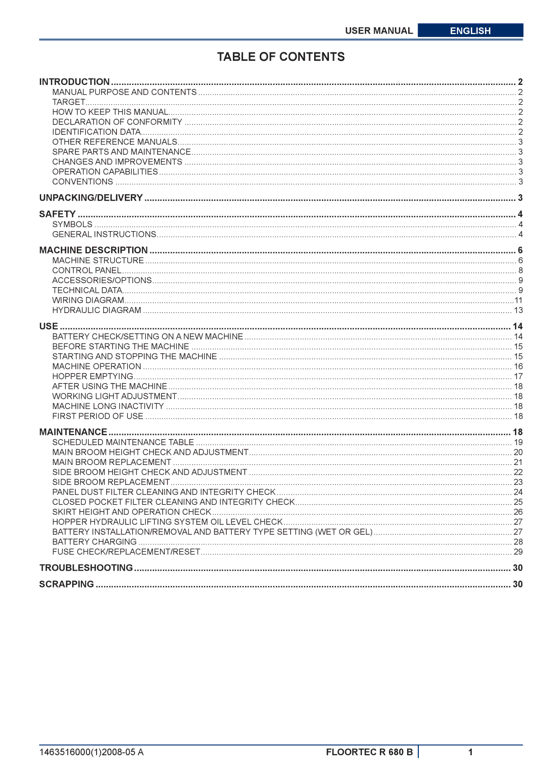 Nilfisk-ALTO R 680 B manuel dutilisation Table of Contents 