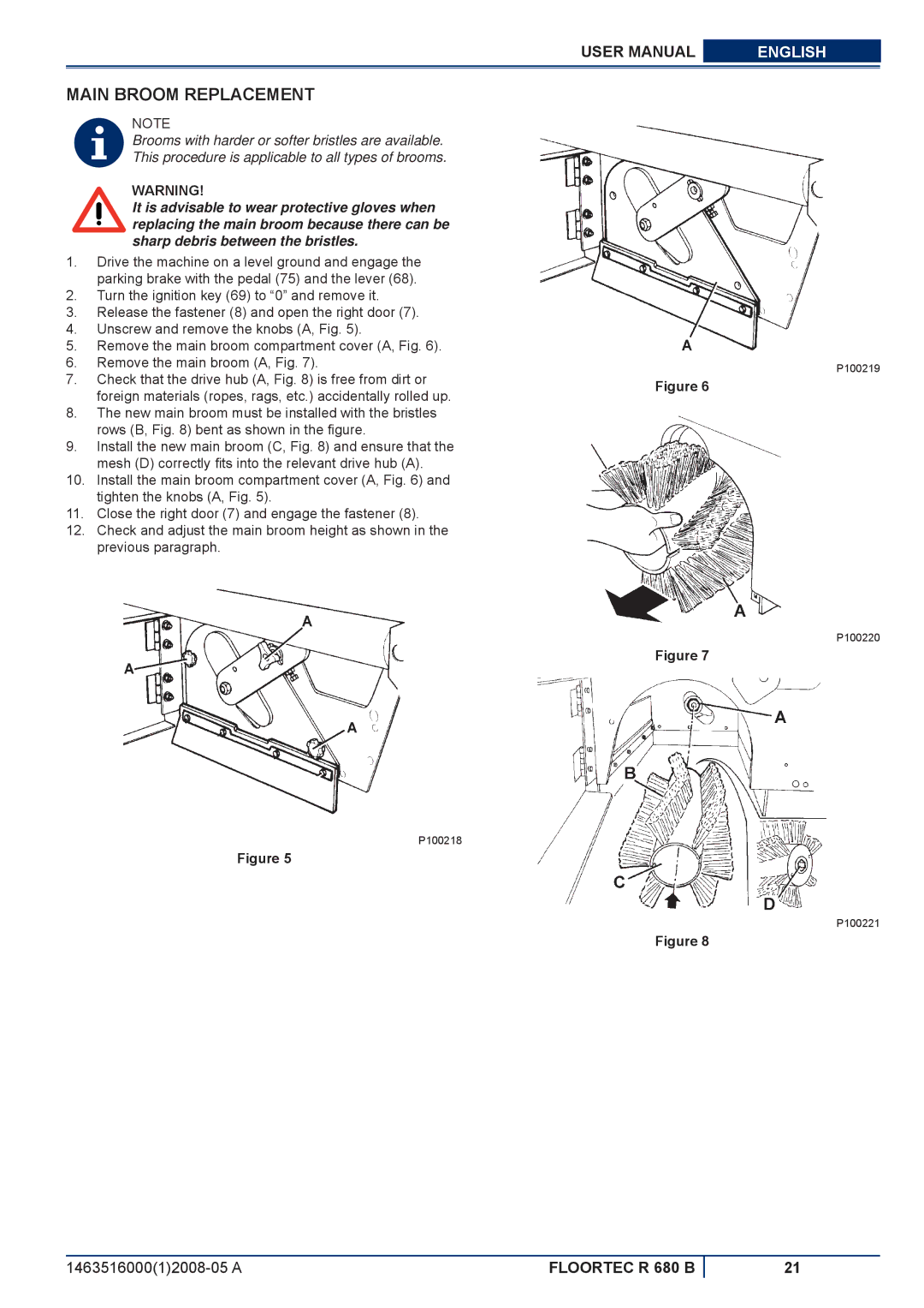 Nilfisk-ALTO R 680 B manuel dutilisation Main Broom Replacement 