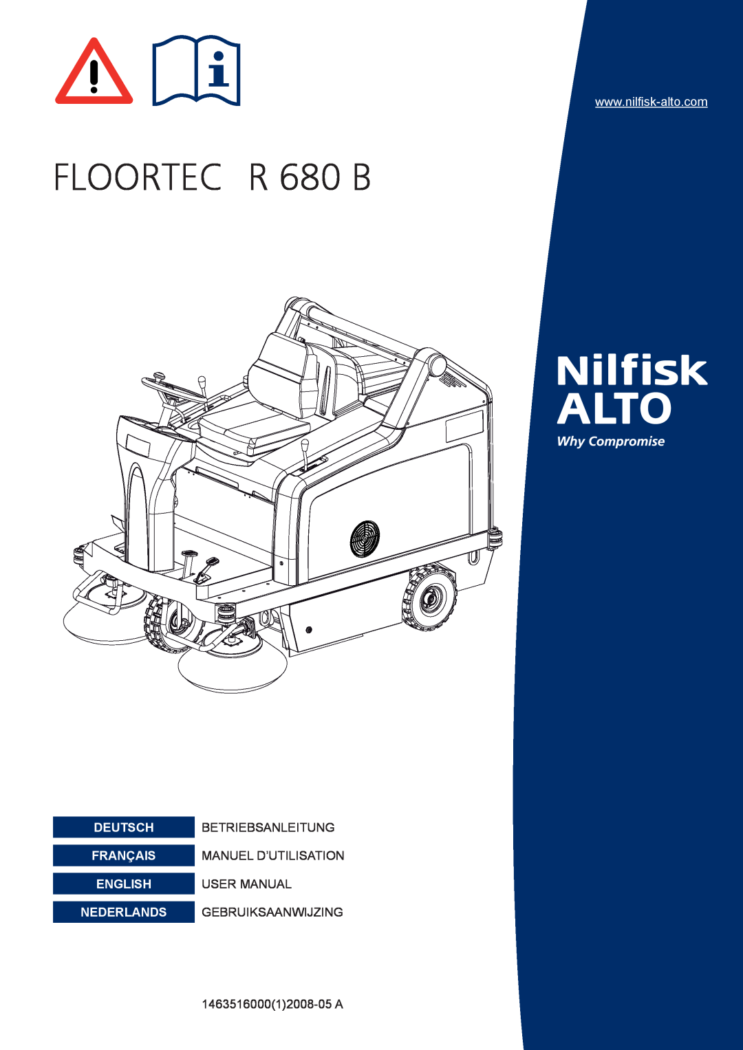 Nilfisk-ALTO R 680 B manuel dutilisation Deutsch, Betriebsanleitung, Français, Manuel D’Utilisation, English, User Manual 