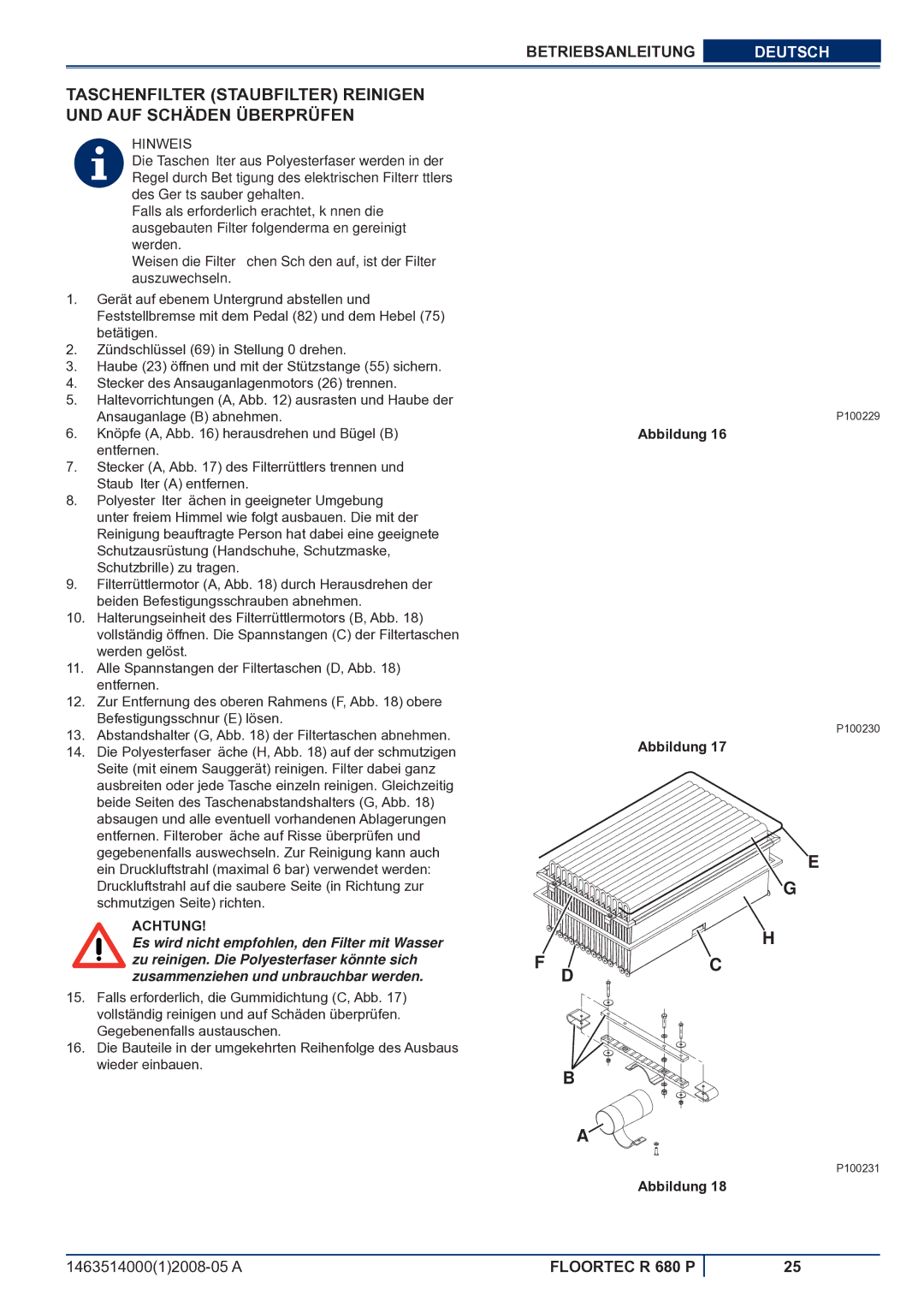 Nilfisk-ALTO R 680 P manuel dutilisation Gerät auf ebenem Untergrund abstellen und 